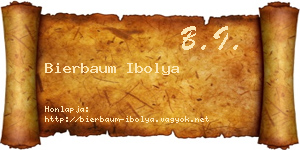 Bierbaum Ibolya névjegykártya